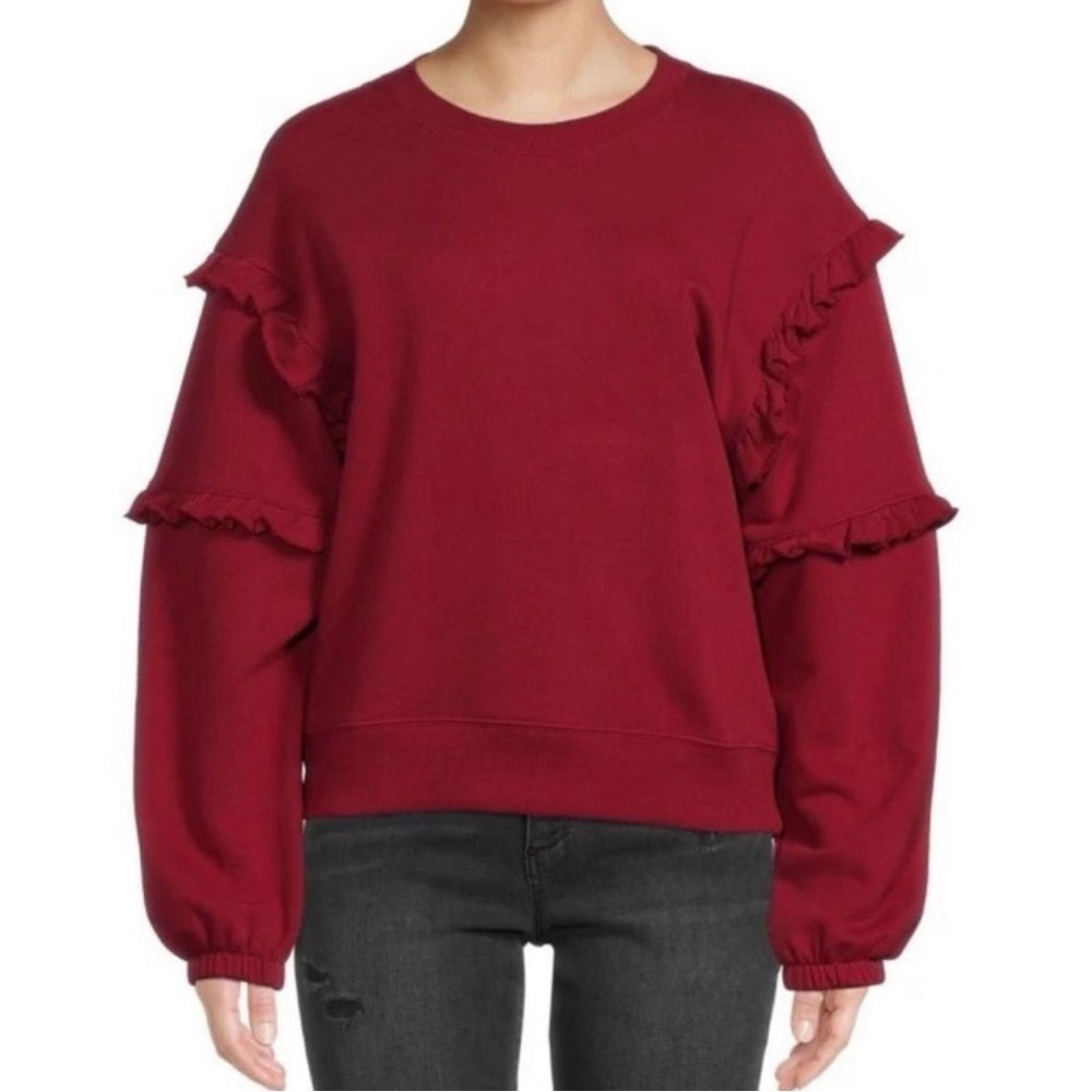 NWT New Rebecca Minkoff Evelyn Cotton Red Sweatshirt Size XS